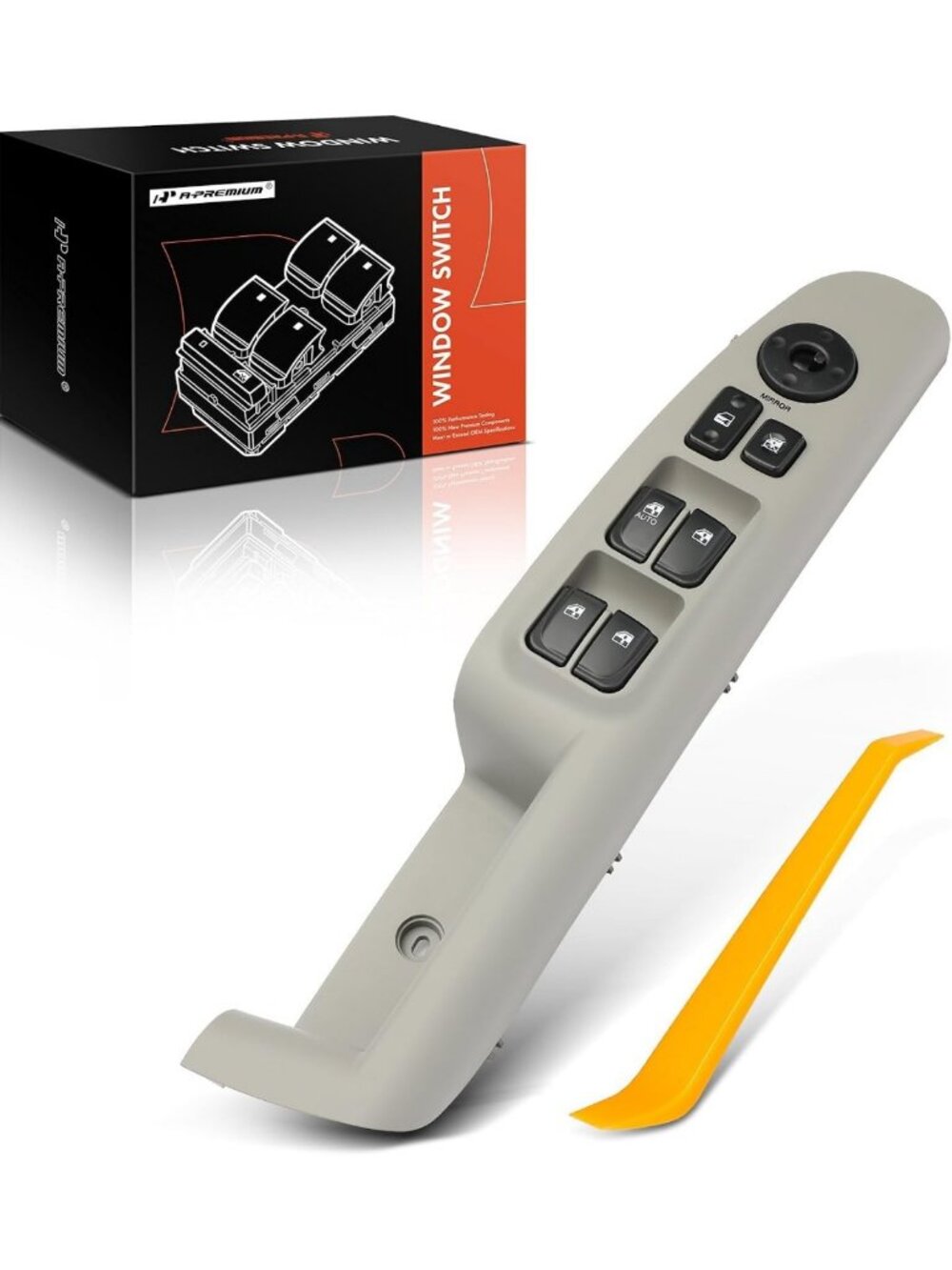 Power Window Switch for Front Left Driver Side - Beige, High Quality Replacement